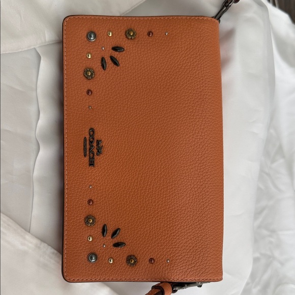 Coach Studded Orange Crossbody Bag - Picture 2 of 4